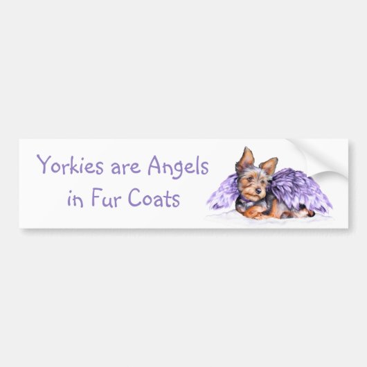 Yorkshire Terrier Yorkie Angel Bumpersticker (Voorkant)