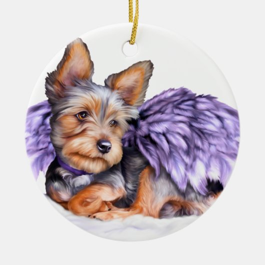 Yorkshire Terrier Yorkie Angel Ornament (Voorkant)