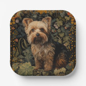 Yorkshire Terrier Yorkie Dog Bloemen Papieren Bordje (Voorkant)