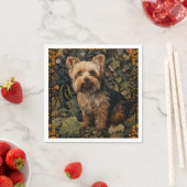 Yorkshire Terrier Yorkie Dog  Bloemen Servet (Insitu)