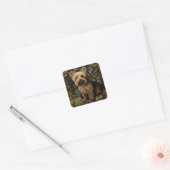 Yorkshire Terrier Yorkie Dog  Bloemen Vierkante Sticker (Envelop)