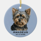 Yorkshire Terrier Yorkie Dog Keepomwille Love Memo Keramisch Ornament (Voorkant)