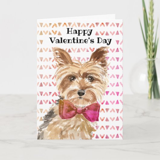 Yorkshire Terrier Yorkie Dog Valentijnsdag Kaart (Voorkant)