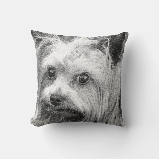 Yorkshire Terrier Yorkie Favorite Breed Sketch Kussen (Voorkant)
