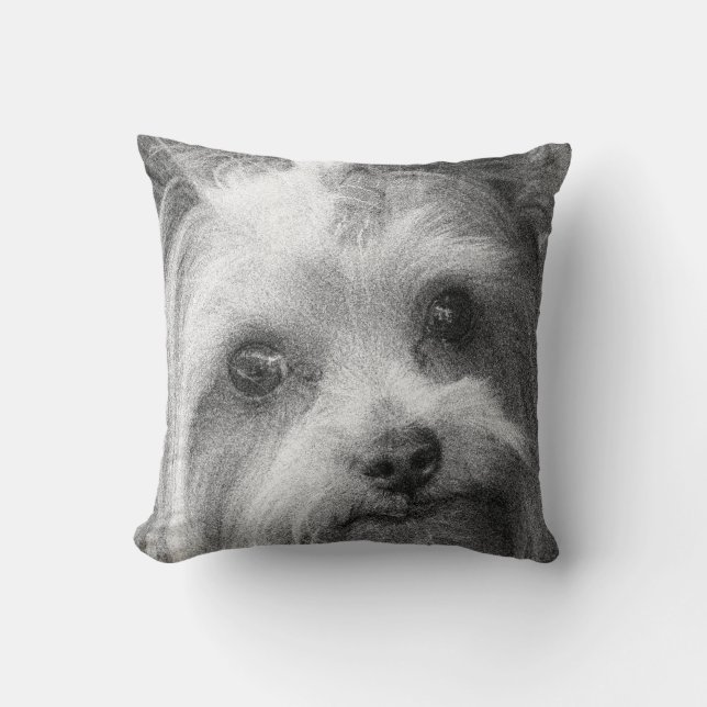 Yorkshire Terrier Yorkie Favorite Breed Sketch Kussen (Voorkant)