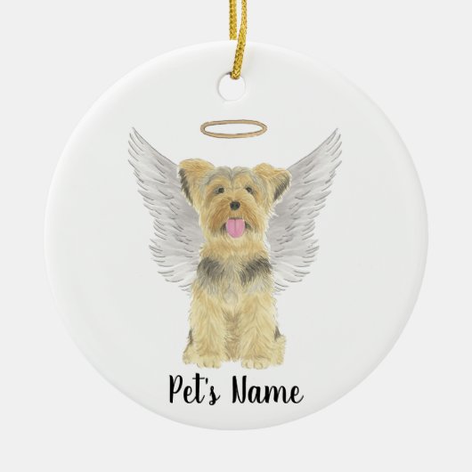 Yorkshire Terrier Yorkie Herdenkings- en condolean Keramisch Ornament (Voorkant)