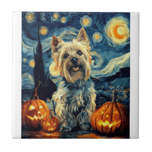 Yorkshire terriër Yorkie Hond van gogh sterren ni Tegeltje