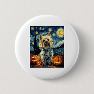 Yorkshire Terriër Yorkie Hond van gogh sterrenheme Ronde Button 5,7 Cm