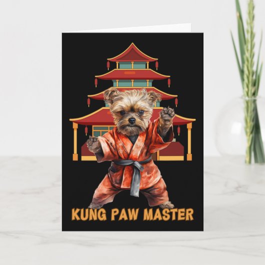 Yorkshire Terrier Yorkie Karate Martial Arts Funny Kaart (Voorkant)