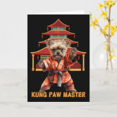 Yorkshire Terrier Yorkie Karate Martial Arts Funny Kaart (Gele Bloem)