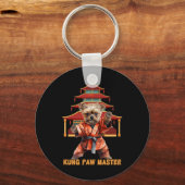 Yorkshire Terrier Yorkie Karate Martial Arts Funny Sleutelhanger (Voorkant)