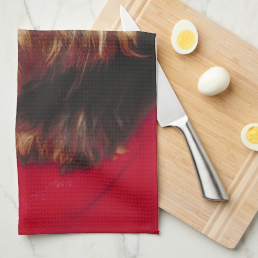 Yorkshire Terrier Yorkie Kitchen Towel Theedoek (Quarter Fold)