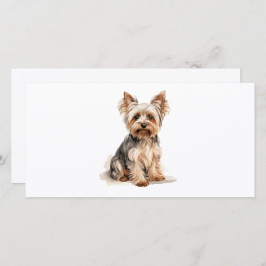 Yorkshire Terrier Yorkie Klein Hondengebreed Speel Feestdagenkaart (Voorkant / Achterkant)