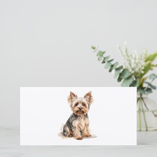 Yorkshire Terrier Yorkie Klein Hondengebreed Speel Feestdagenkaart (Staand voorkant)
