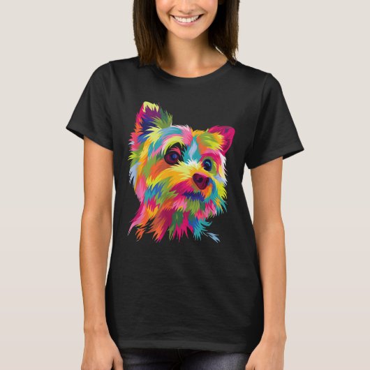 Yorkshire Terrier Yorkie Pop Art Popart Dog T-shirt (Voorkant)
