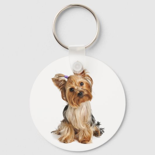 Yorkshire Terrier - Yorkie Puppy Dog Sleutelhanger (Voorkant)