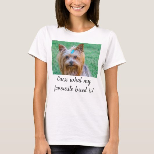 Yorkshire Terrier Yorkie Raad Favoriet Breed T-shirt (Voorkant)