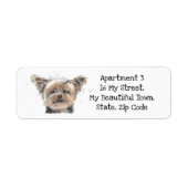 Yorkshire Terrier, Yorkie speckle waterverf dog Etiket (Voorkant)