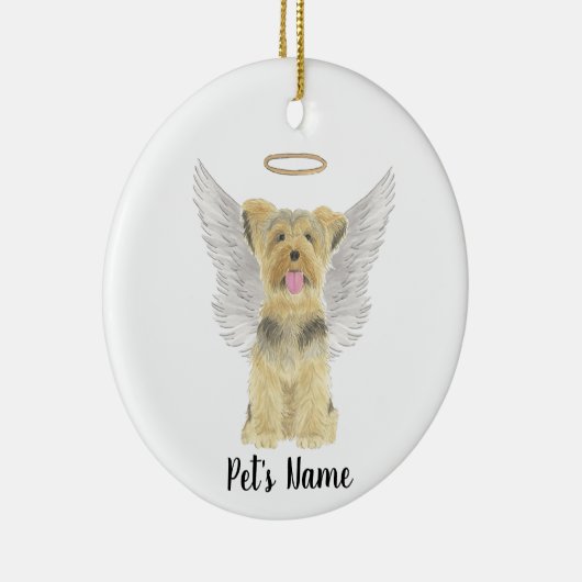 Yorkshire Terrier Yorkie Sympathie Herdenking Keramisch Ornament (Rechts)