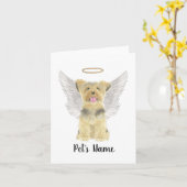 Yorkshire Terrier Yorkie Sympathy Memorial Kaart (Gele Bloem)