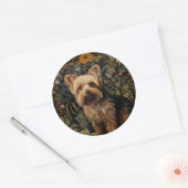 Yorkshire Terrier Yorkie William Morris stijl Ronde Sticker (Envelop)