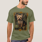 Yorkshire Terrier Yorkie William Morris Style T-shirt (Voorkant)