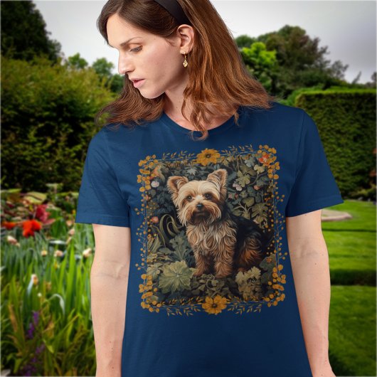 Yorkshire Terrier Yorkie William Morris Style T-shirt