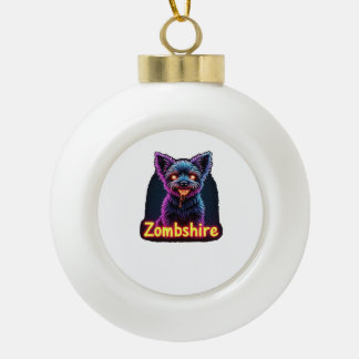 Yorkshire Terrier Yorkie Zombie Hond Halloween Ove Keramische Bal Ornament