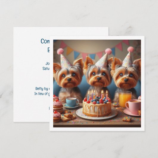 Yorkshire terrier, Yorkshire verjaardag Kaart (Voorkant / Achterkant)