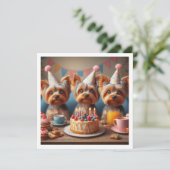 Yorkshire terrier, Yorkshire verjaardag Kaart (Staand voorkant)