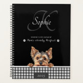 Yorkshire Terrier Zwart Wit Plaid Custom Planner (Voorkant)