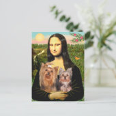 Yorkshire Terriers (7and19) - Mona Lisa Briefkaart (Staand voorkant)