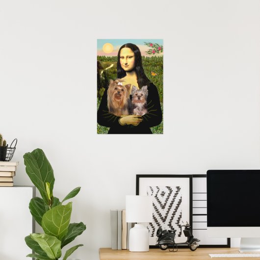 Yorkshire Terriers (7and19) - Mona Lisa Poster (Thuiskantoor)
