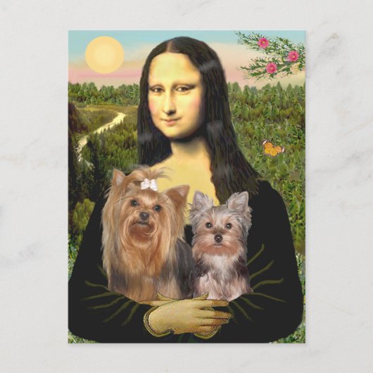 Yorkshire Terriers (7en19) - Mona Lisa Briefkaart (Voorkant)