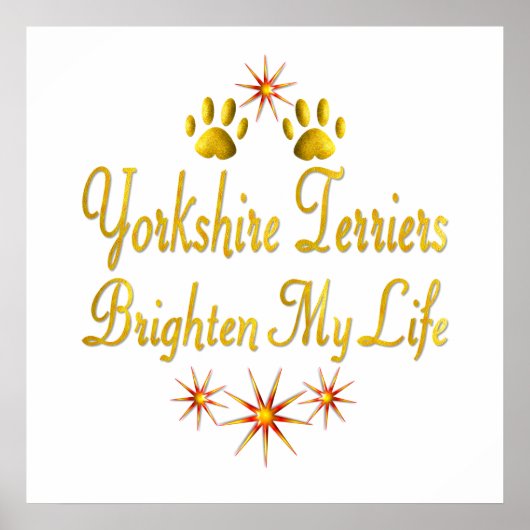 Yorkshire Terriers Brighten My Life Poster (Voorkant)