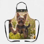 Yorkshire Terriers die in het gras spelen Schort (Voorkant)