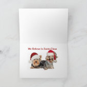 Yorkshire Terriers geloven in Santa Kaarten (Binnen)