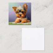 Yorkshire Terriers, of "Yorkkies" als 'Affec' Vierkante Visitekaartje (Voorkant / Achterkant)