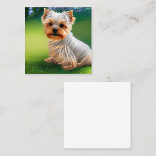 Yorkshire Terriers, of "Yorkkies" als 'Affec' Vierkante Visitekaartje (Voorkant / Achterkant)