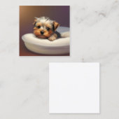Yorkshire Terriers, of "Yorkkies" als 'Affec' Vierkante Visitekaartje (Voorkant / Achterkant)