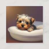 Yorkshire Terriers, of "Yorkkies" als 'Affec' Vierkante Visitekaartje (Voorkant)