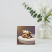 Yorkshire Terriers, of "Yorkkies" als 'Affec' Vierkante Visitekaartje (Staand voorkant)