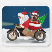 Yorkshire Terrier's Ride Santa Claus op Motorcycle Muismat (Voorkant)