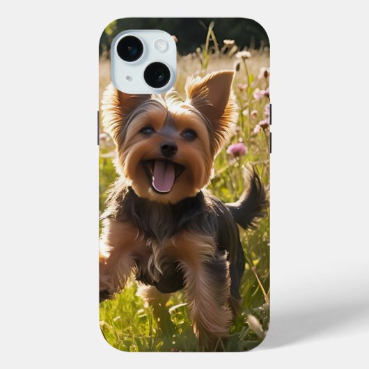 Yorkshire Terriers spelen in het gras Case-Mate iPhone Case (Achterkant)