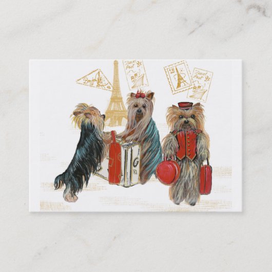 Yorkshire Terriers Traveling Visitekaartje (Voorkant)