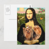Yorkshire Terriers (twee) - Mona Lisa Briefkaart (Voorkant / Achterkant)