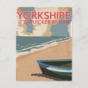 Yorkshire Vintage Spoorweg Reisposter Briefkaart
