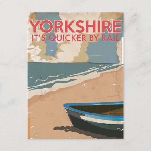 Yorkshire Vintage Spoorweg Reisposter Briefkaart (Voorkant)