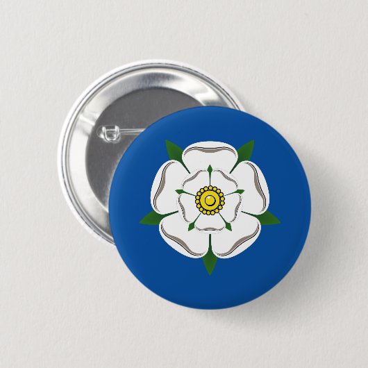Yorkshire White rozebadge Ronde Button 5,7 Cm (Voorkant /achterkant)