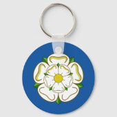 Yorkshire White-rozehoofdring Sleutelhanger (Voorkant)